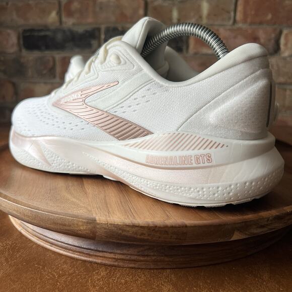 Brooks Adrenaline GTS 24 Supportive Women's 10 Rose Gold White Running Shoes - Picture 3 of 16